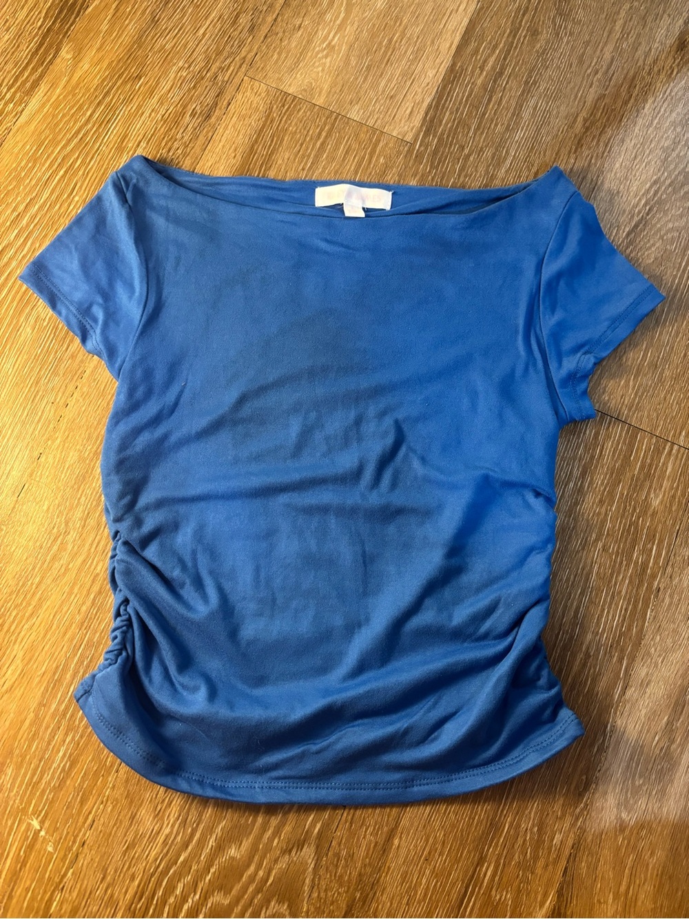 Women’s Blue Short Sleeve Scoop Neck Top